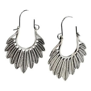 Intricate Filagree Feather Mandala Bohemian Metal Lace Earrings